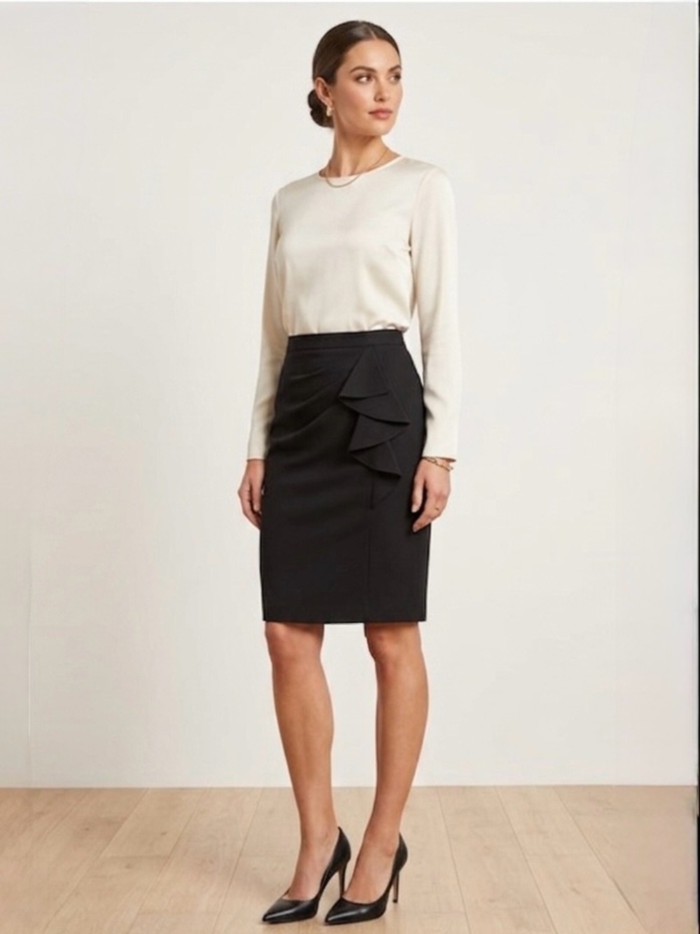 Grace Elements Y2K Ruffle Stretch Pencil Skirt Sz 6